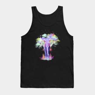 Colorful Galaxy Elephant Purple Tribal Tank Top